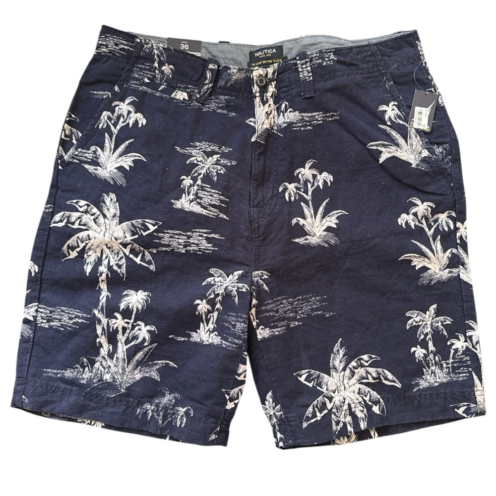 Nautical navy linen and cotton shorts size 36 NWT C0025